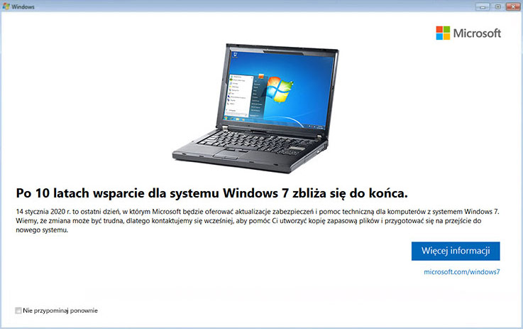Koniec wsparcia systemu Windows 7