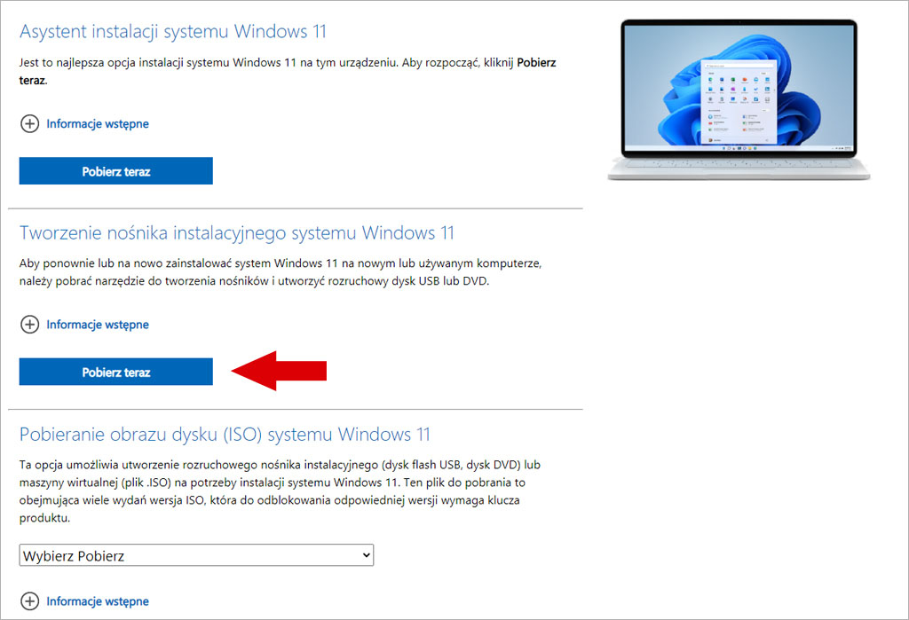 Windows 11 tworzenie nośnika