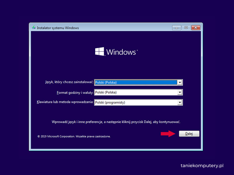instalator Windows 10