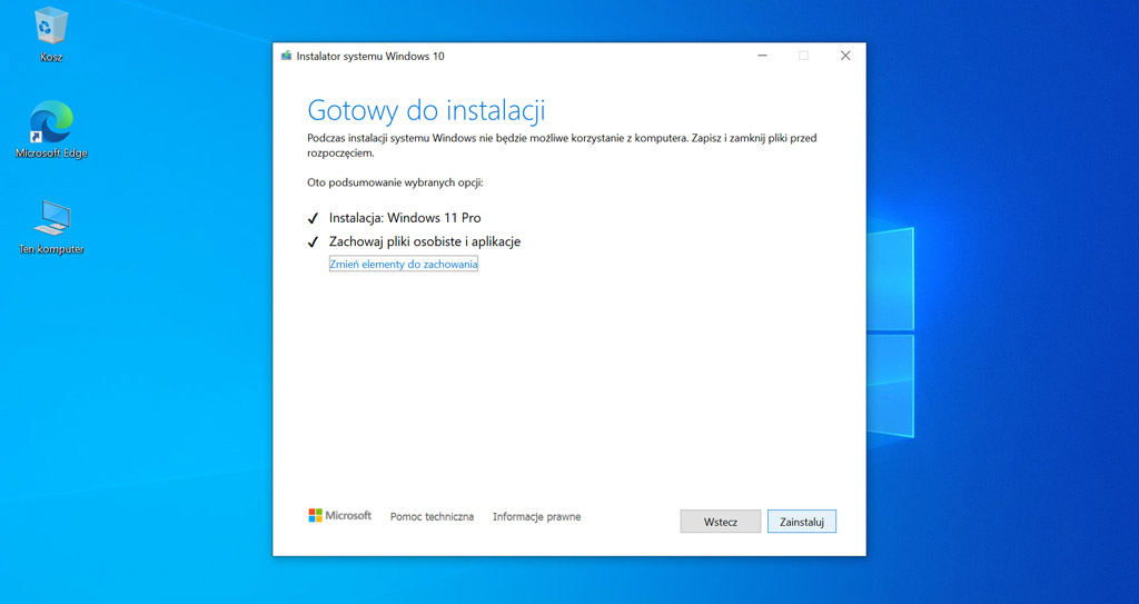 Windows 11 gotowy do instalacji